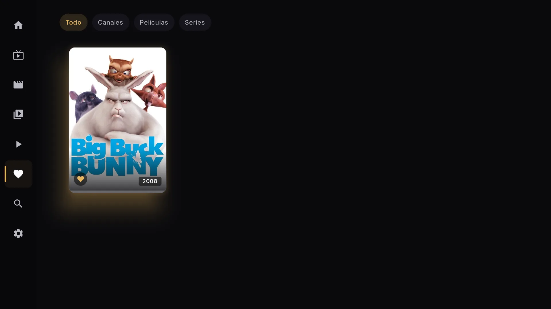 Pantalla de Favoritos de Chaipa con un cartel marcado como favorito